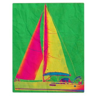 Funky Sailboat Display Plaques