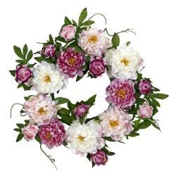 Round 22 inch Peony Wreath