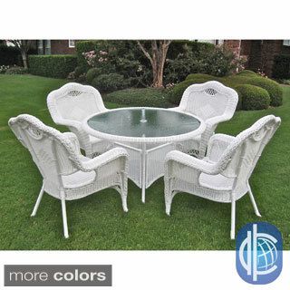 International Caravan International Caravan Resin Wicker Outdoor 5 piece Dining Set Green Size 5 Piece Sets