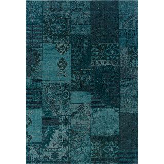 Teal/ Grey Transitional Area Rug (5 X 76)