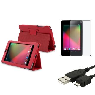 BasAcc Red Case/ Screen Protector/ Charger for Google Nexus 7 BasAcc Tablet PC Accessories