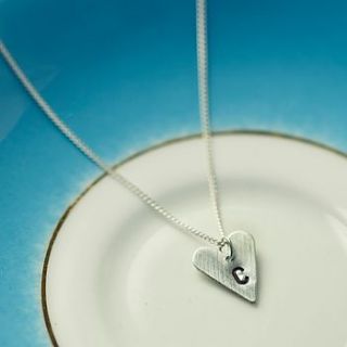 recycled aluminium initial heart pendant by ellie ellie