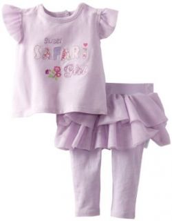 Vitamins Baby Girls Newborn Safari Girl 2 Piece Skirt Legging Set, Lilac, 6 Months Clothing