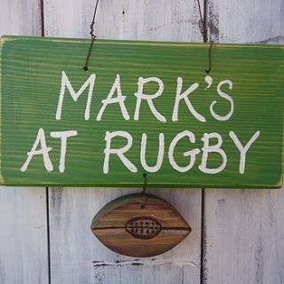 personalised rugby sign by giddy kipper
