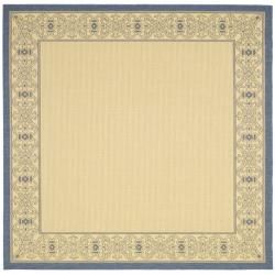 Indoor/ Outdoor Oceanview Natural/ Blue Rug (710 Square)