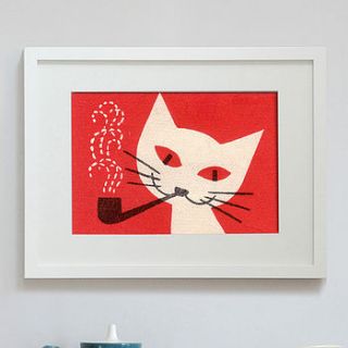 smoking cat print by ink & sons