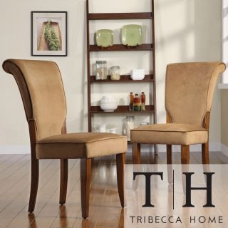 Tribecca Home Andorra Peat Velvet Upholstered Dining Chair (set Of 2)