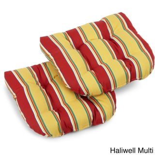 Blazing Needles Colorful Patterned All weather U shaped Outdoor Chair Cushions (set Of 2)