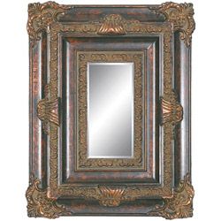 Rectangular Framed Dark Gold Decorative Wall Mirror