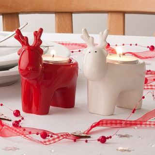 ceramic reindeer tea light holder by the contemporary home