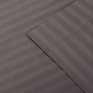 Madison Park Madison Park 500 Thread Count Egyptian Cotton Damask Stripe Sheet Set Grey Size Queen