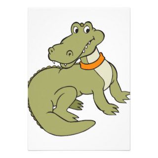Alligator cartoon personalized invitation