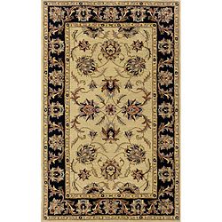 Hand tufted Traditional Beige/ Black Wool Area Rug (36 X 56)