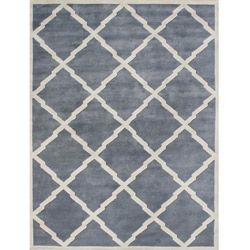 Alliyah Handmade Bluish grey New Zeeland Blend Wool Rug (9 X 12)