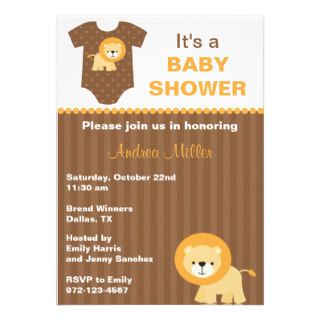Little Lion Baby Shower Invitations Custom Invite