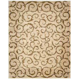 Nourison Hand tufted Versailles Palace Ivory Wool Rug (53 X 83)