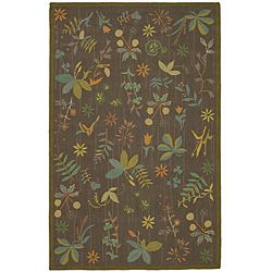 Martha Stewart Grove Twig Olive Green Wool Rug (56 X 86)