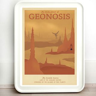 star wars geonosis retro travel print by teacup piranha