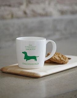 the super slinky smooth dachshund mug by bottle green homes