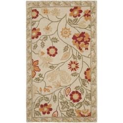 Hand hooked Eden Ivory Wool Rug (18 X 26)