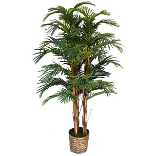 Laura Ashley 5 foot Realistic Silk Palm Tree With Wicker Basket Planter