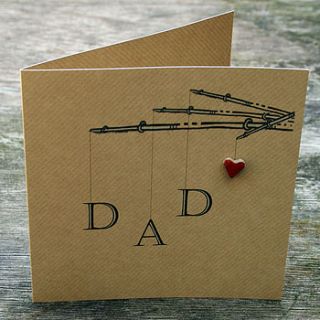 father's day card with ceramic heart detail by juliet reeves designs