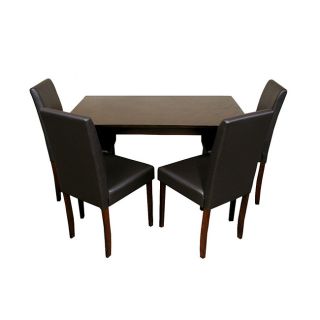 Warehouse Of Tiffany Warehouse Of Tiffany Five piece Brown Faux leather Dining Furniture Set Brown Size 5 Piece Sets
