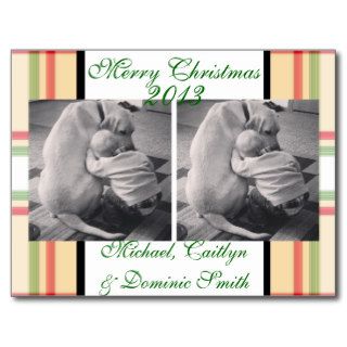 Cute Trendy Photo Family Christmas/ Holiday Card Postcard