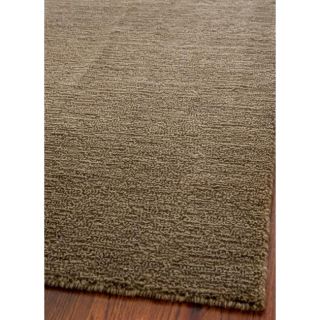 Loomed Knotted Himalayan Solid Brown Wool Rug (6 Square)