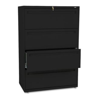 Hon 700 Series 36 inch wide Black Four drawer Lateral File Cabinet