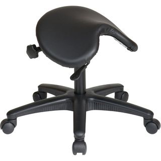 Office Star Products Work Smart Backless Drafting Saddle seat Stool In Black