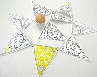 colour in bunting/ flags easter x2 by eggnogg