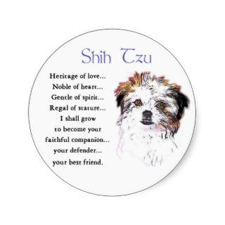 Shih Tzu Lovers Gifts Round Sticker