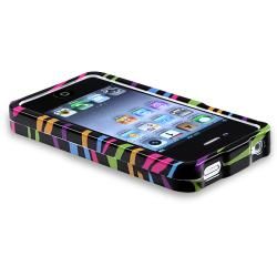 Black/ Colorful Zebra Snap on Case for Apple iPhone 4/ 4S Eforcity Cases & Holders