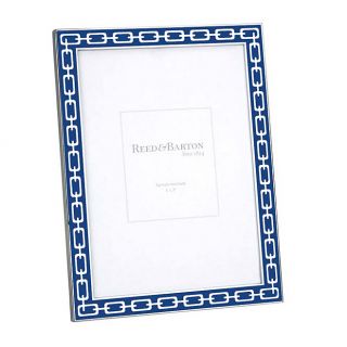 Reed and Barton Navy And Silver Link Picture Frame (5 X 7) Blue Size 5x7