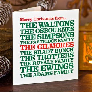 personalised ‘from the family’ christmas card by rosie robins