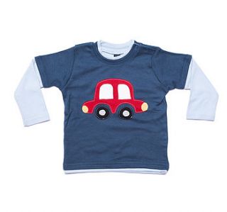 baby's car applique t shirt by not for ponies