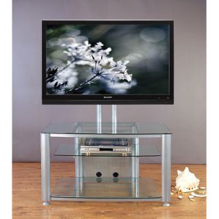 VTI Flat Panel TV Cart 42 TV Stand HFR403SB/BB (F) Frame Silver, Glass Colo