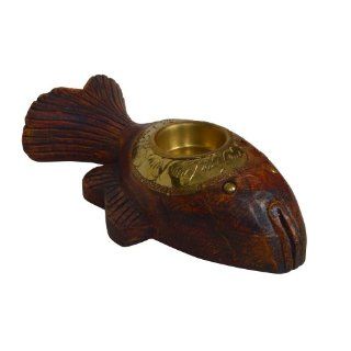 Fish Design Candle Stand Wood Carving Decor Accessories for the Living Room Decorations   Tea Light Holders