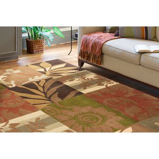 Hand tufted Equinox Rust/brown Polyester Rug (5 X 79)