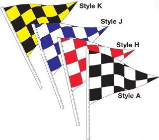 Antenna Checkered Flags   Triangle Shaped in 4 mil Poly  Outdoor And Patio Products  Patio, Lawn & Garden