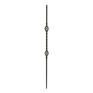 Hollow Oil Rubbed Copper Single Twist Double Basket Metal Baluster 1/2 x 43"   Staircase Hardware  