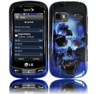 Hard Case Cover Blue Skull Design for LG Xpression C395 LG Rumor Reflex LN272 Cell Phones & Accessories