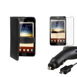 Black Case/Screen Protector/Charger 3 Piece Set for Samsung Galaxy Note N7000 BasAcc Cases & Holders