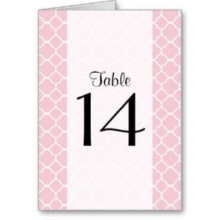 Table Numbers   Quatrefoil Shape   Pink White Cards