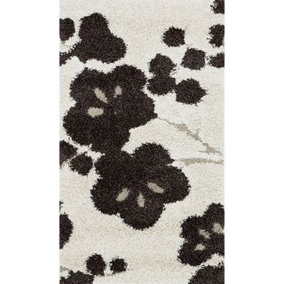 Jullian Floral pattern Ivory Shag Rug (23 X 39)