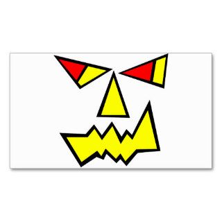 Jack O Lantern Pumpkin Evil Grin Halloween Cubic Business Card Templates