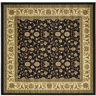 Lyndhurst Collection Traditional Black/ivory Area Rug (8 Square)