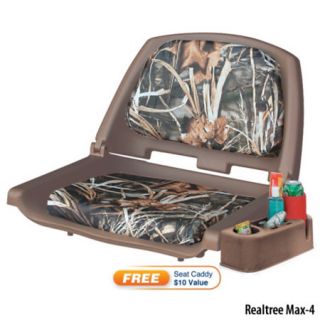 Wise Folding Boat Seat With Caddy Camo Padded 96871