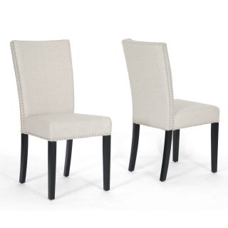 Harrowgate Beige Linen Modern Dining Chairs (set Of 2)